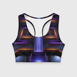 Топик спортивный женский Объемная неоновая конструкция, цвет: 3D-принт