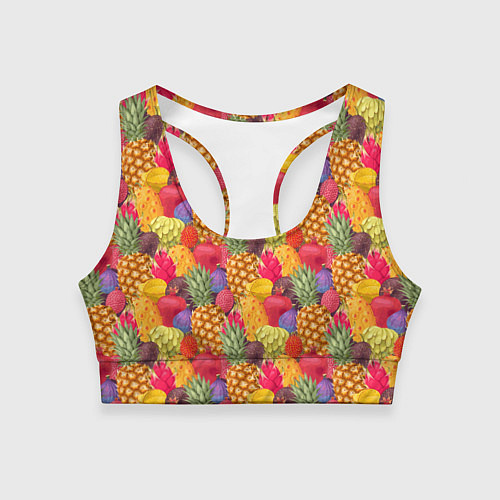 Женский спортивный топ Экзотические фрукты / 3D-принт – фото 1