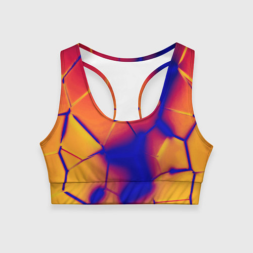 Женский спортивный топ Плиты разломы сепия негатив / 3D-принт – фото 1