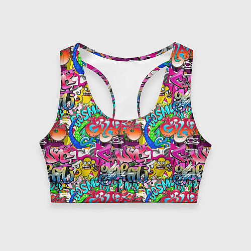 Женский спортивный топ Graffiti funny / 3D-принт – фото 1