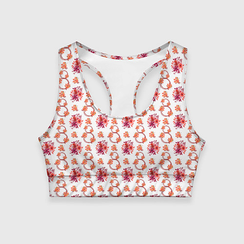 Женский спортивный топ 8 марта праздничные цветы / 3D-принт – фото 1