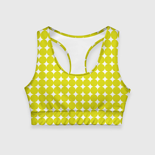 Женский спортивный топ Ретро темно желтые круги / 3D-принт – фото 1