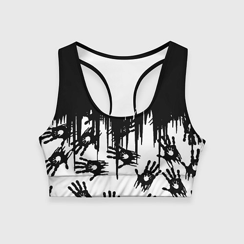 Женский спортивный топ Death Stranding отпечатки рук / 3D-принт – фото 1