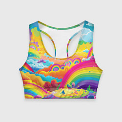 Женский спортивный топ Мир радуги и ярких красок