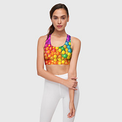 Топик спортивный женский Разноцветные шарики, цвет: 3D-принт — фото 2