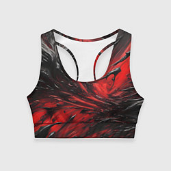 Топик спортивный женский Чёрная и красная субстанция, цвет: 3D-принт