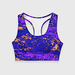 Топик спортивный женский Абстракция золото и фиолетовый, цвет: 3D-принт