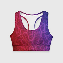 Топик спортивный женский Вихревые узоры на градиенте, цвет: 3D-принт