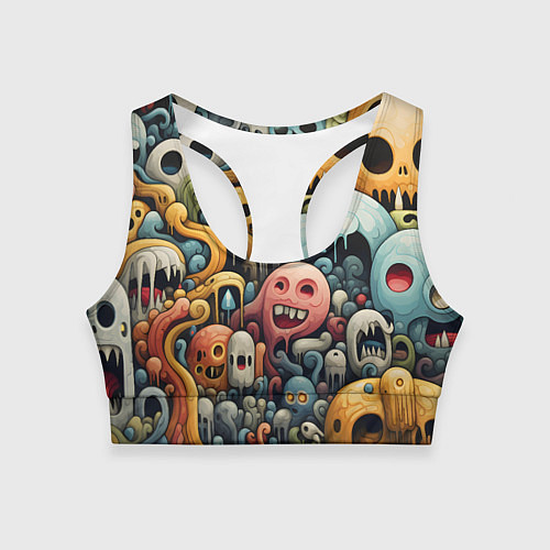 Женский спортивный топ Странная абстракция / 3D-принт – фото 1