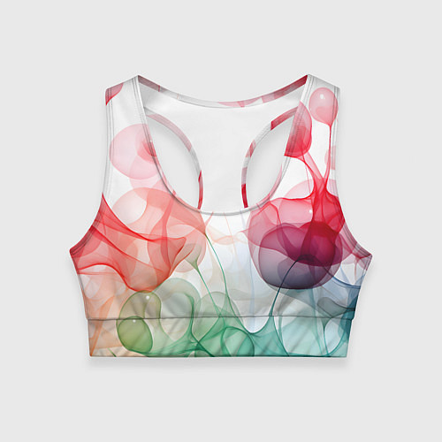Женский спортивный топ Цветные пузыри / 3D-принт – фото 1