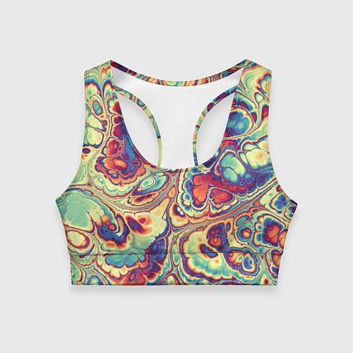 Женский спортивный топ Абстрактный разноцветный паттерн / 3D-принт – фото 1
