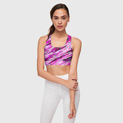 Топик спортивный женский Розовые паттерны, цвет: 3D-принт — фото 2