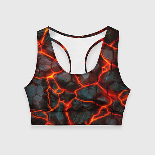 Женский спортивный топ Трещины лавы / 3D-принт – фото 1
