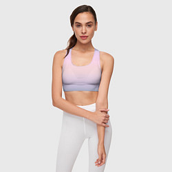 Топик спортивный женский Нежный градиент сиреневый персиковый, цвет: 3D-принт — фото 2
