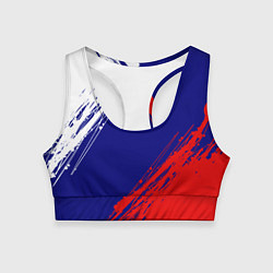 Топик спортивный женский Триколор Россия, цвет: 3D-принт