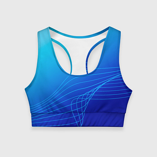 Женский спортивный топ Синий градиент полосы / 3D-принт – фото 1