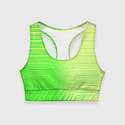 Топик спортивный женский Зелёные градиентные линии, цвет: 3D-принт