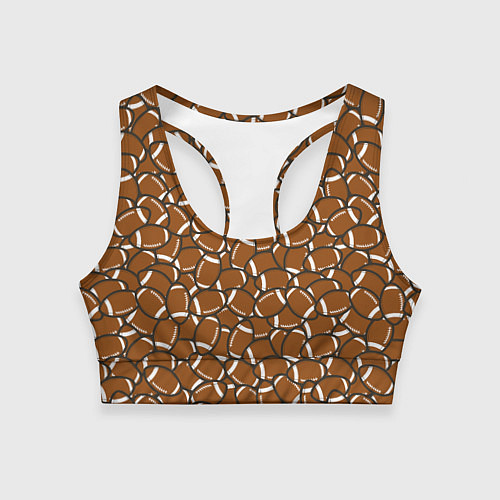 Женский спортивный топ Мячи регби и американского футбола / 3D-принт – фото 1