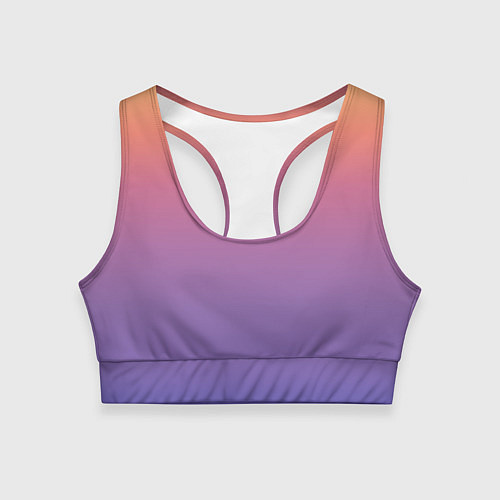 Женский спортивный топ Градиент закатное небо желтый фиолетовый / 3D-принт – фото 1