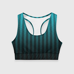 Топик спортивный женский Градиент полосатый чёрно-бирюзовый, цвет: 3D-принт