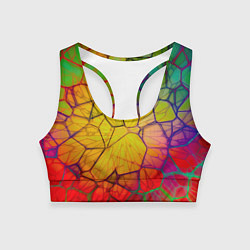 Топик спортивный женский Bright abstraction, цвет: 3D-принт