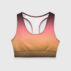 Топик спортивный женский Градиент затемнённый розово-жёлтый, цвет: 3D-принт