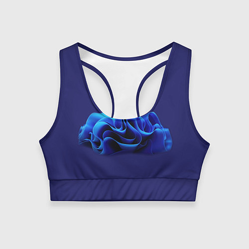Женский спортивный топ Синие воланы графика / 3D-принт – фото 1