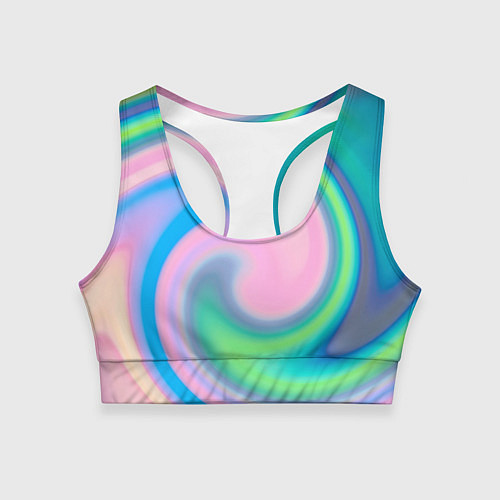 Женский спортивный топ Абстрактный разноцветный круговорот / 3D-принт – фото 1