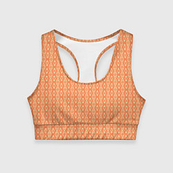 Топик спортивный женский Светлый оранжевый узорчатый, цвет: 3D-принт