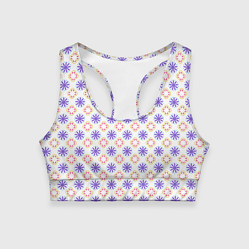 Женский спортивный топ Красивый узор цветочки / 3D-принт – фото 1