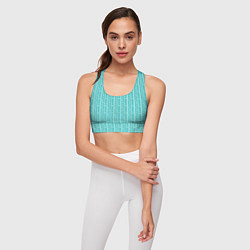 Топик спортивный женский Бело-голубой полосы в горошек, цвет: 3D-принт — фото 2