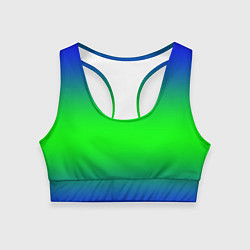 Топик спортивный женский Зелёный градиент текстура, цвет: 3D-принт