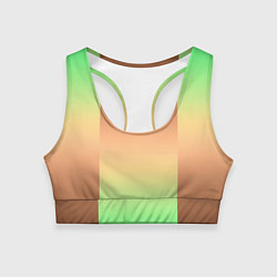 Топик спортивный женский Фисташковый комбинированный градиент, цвет: 3D-принт