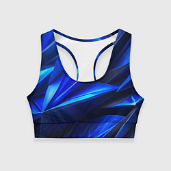 Топик спортивный женский Синяя геометрическая абстракция, цвет: 3D-принт