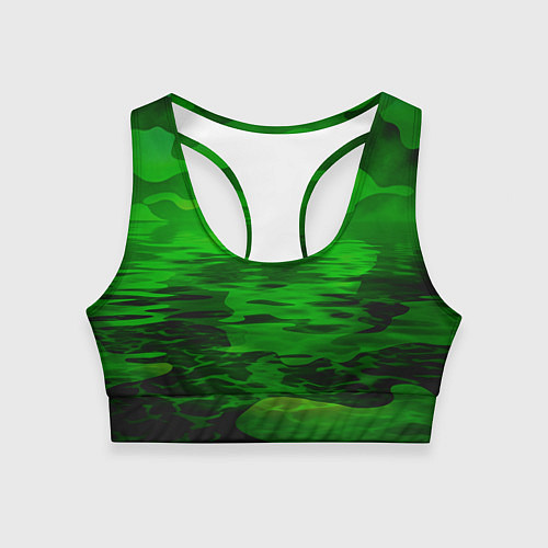 Женский спортивный топ Камуфляж с водой / 3D-принт – фото 1