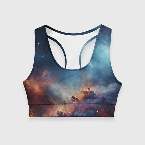 Женский спортивный топ Космическая даль / 3D-принт – фото 1