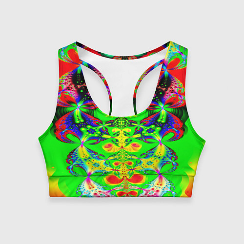 Женский спортивный топ Оптический фрактал кислота / 3D-принт – фото 1