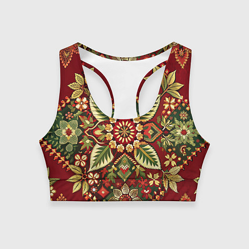 Женский спортивный топ Стиль советского ковра узоры и орнамент / 3D-принт – фото 1