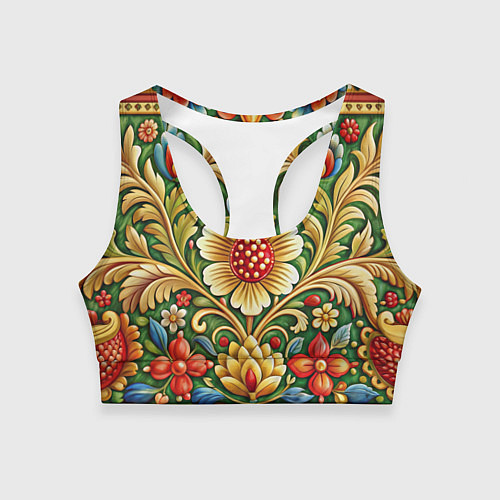 Женский спортивный топ Стиль советского ковра узоры и орнамент / 3D-принт – фото 1