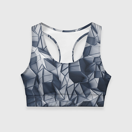 Женский спортивный топ Геометрические грани / 3D-принт – фото 1