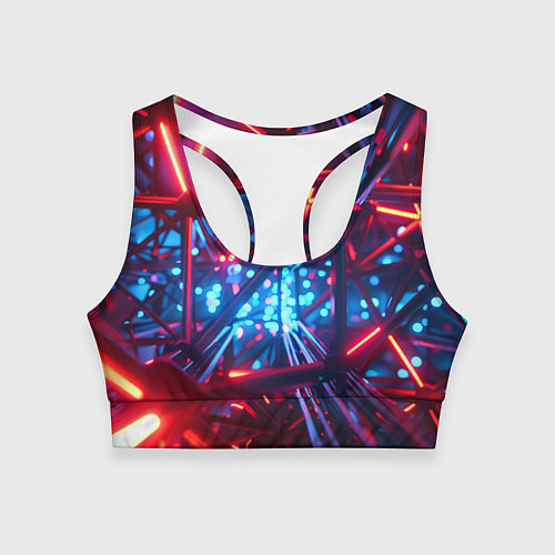 Женский спортивный топ Неоновые трубки / 3D-принт – фото 1