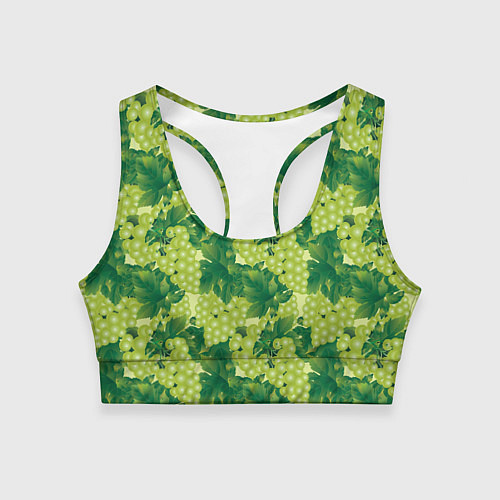Женский спортивный топ Виноградный цветной паттерн / 3D-принт – фото 1