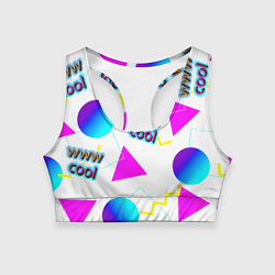 Женский спортивный топ WWW Cool: Геометрия и стиль 90-х