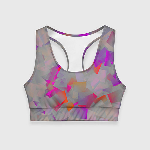 Женский спортивный топ Розово-фиолетовые осколки / 3D-принт – фото 1