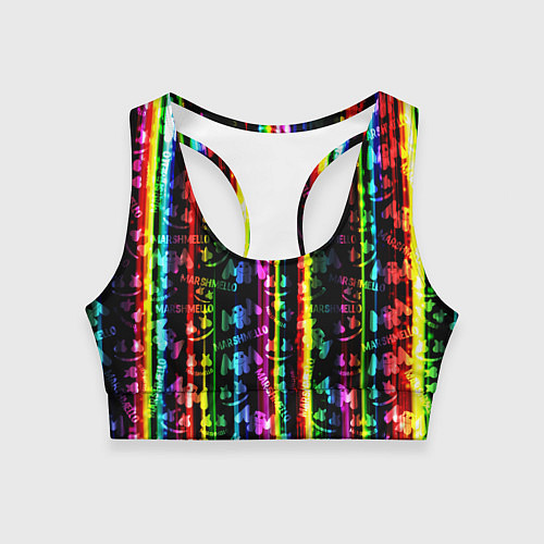 Женский спортивный топ Marshmello градиент / 3D-принт – фото 1