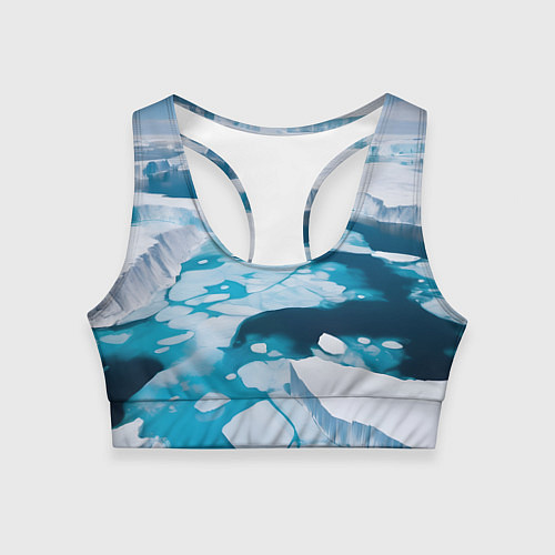 Женский спортивный топ Арктический лед / 3D-принт – фото 1