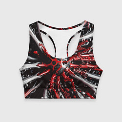 Топик спортивный женский Красно-белая инфекция, цвет: 3D-принт