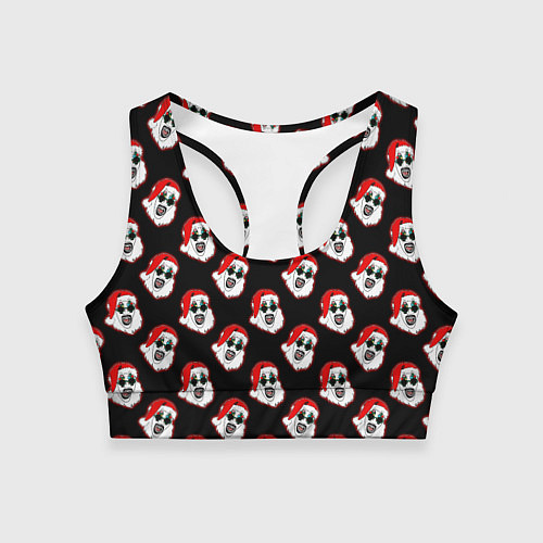Женский спортивный топ Santa clown Art / 3D-принт – фото 1