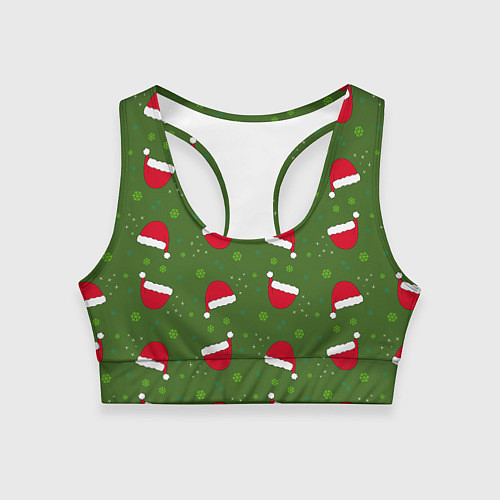 Женский спортивный топ Шапка Санты / 3D-принт – фото 1