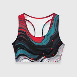 Топик спортивный женский Абстракция эбру, цвет: 3D-принт